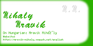 mihaly mravik business card